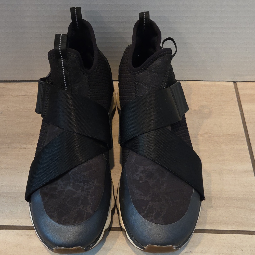 Sorel Womens Black Slip-On Sneakers with Cream Insole